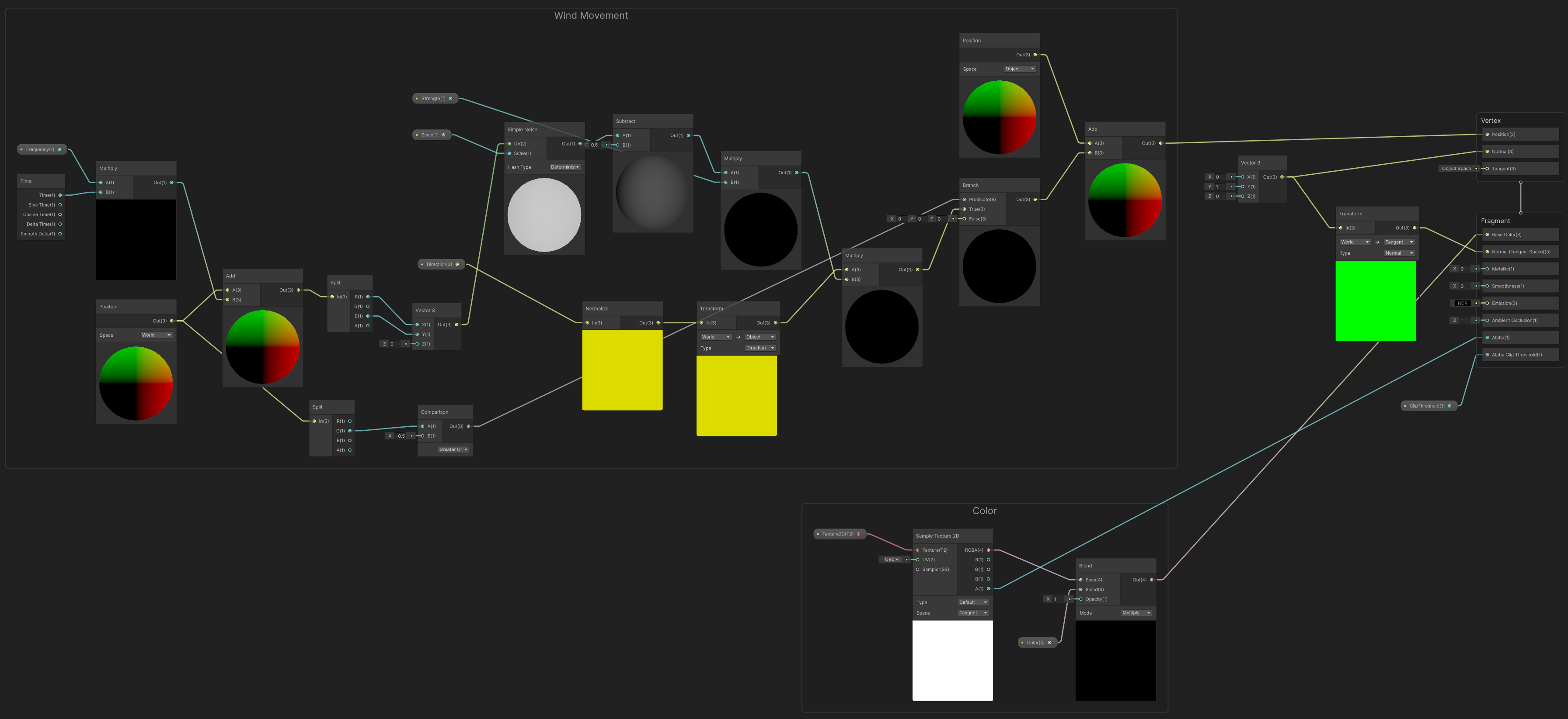 Foliage Shader Unity shader graph